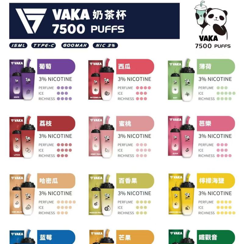 奶茶杯電子煙NO.1 vaka奶7500